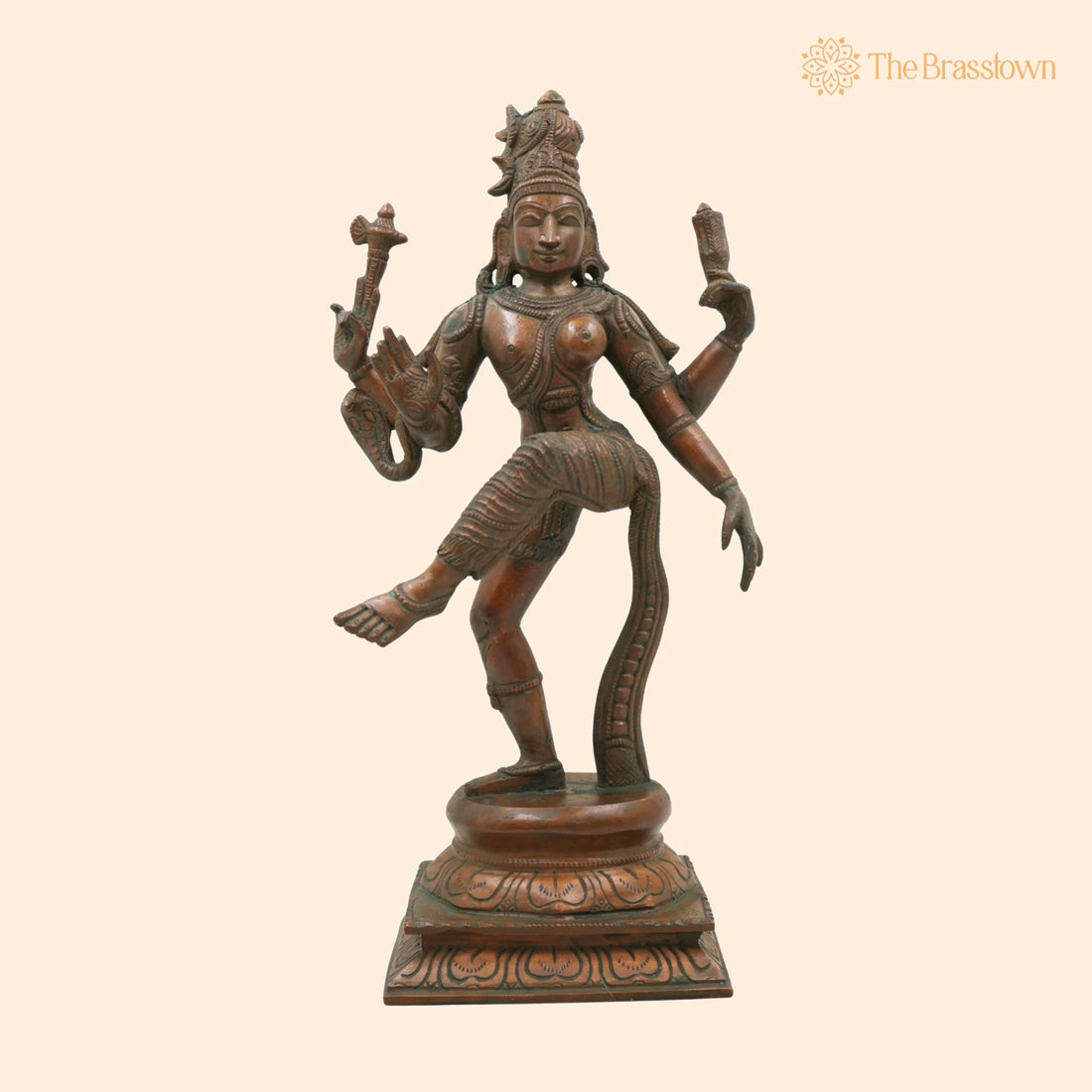 Bronze Ardhanarishvara Idol – Panchaloha Ardhanari Ishwara Shiva Parvati Murti, Handcrafted Chola Art Ardhanareeshwarar Sculpture 13 Inch 1