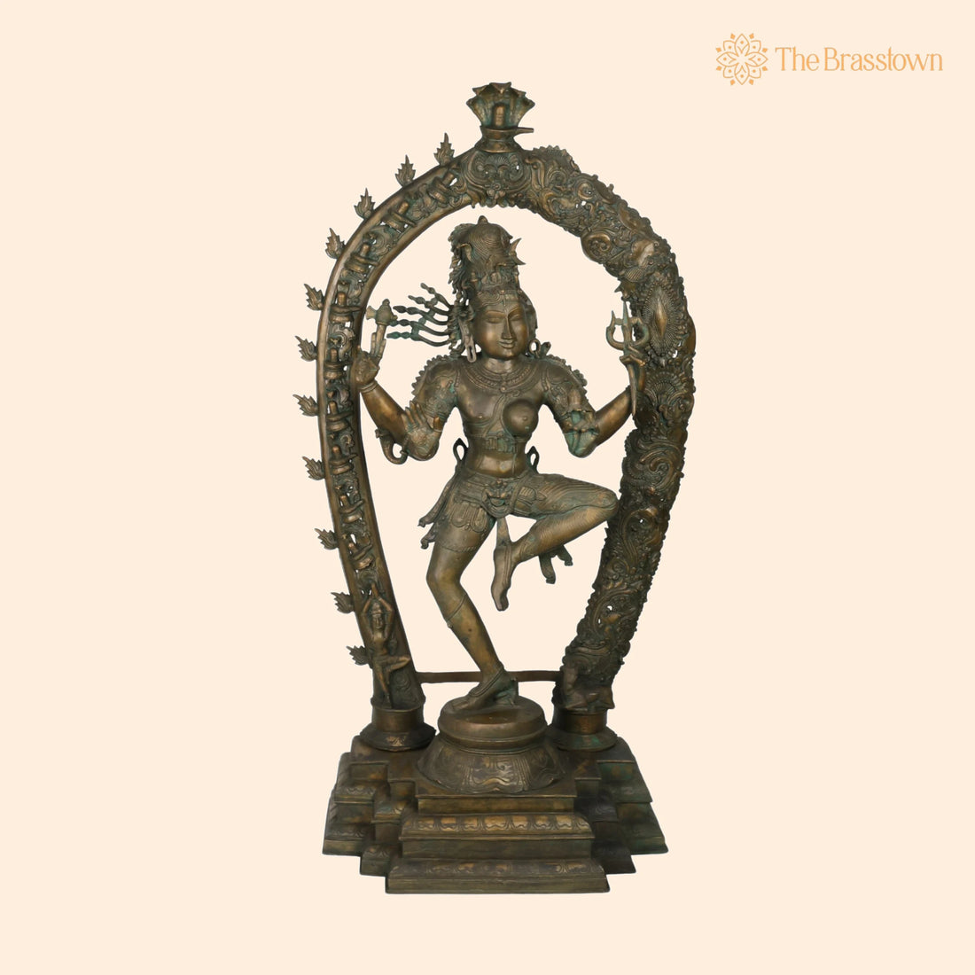 Bronze Big Ardhanarishvara Idol – Handcrafted Panchaloha Ardhanari Statue for Puja, Home Mandir &amp; Décor 43 Inch 1
