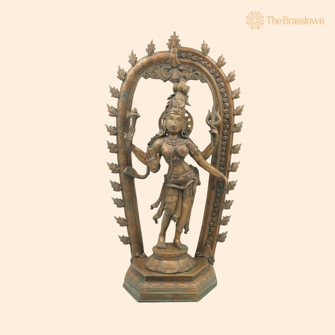 Bronze Ardhanarishvara Vigraha – Handcrafted Panchaloha Ardhanari Idol, Ardha Nariswara Silai for Puja, Home Mandir &amp; Décor 19 Inch 1