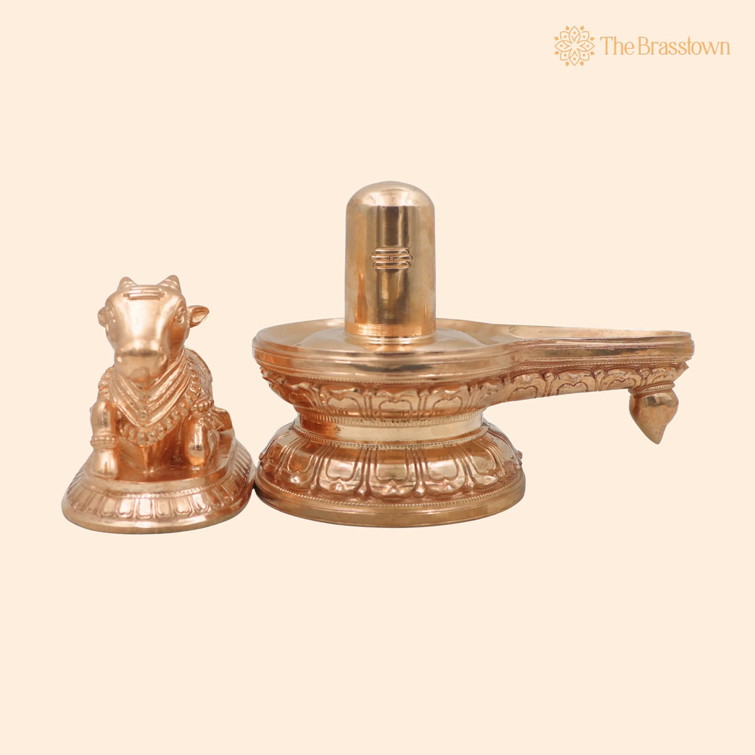Bronze Shiva Lingam with Nandishwar Idol – Handcrafted Chola Mahadev Shivling Murti for Pooja, Home Temple &amp; Gifting 6.5 Inch 1