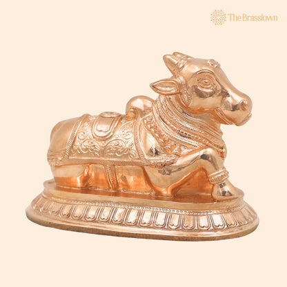 Handcrafted Chola Bronze Nandi Idol – Home Temple, Vastu &amp; Gifting 4.5 Inch 1