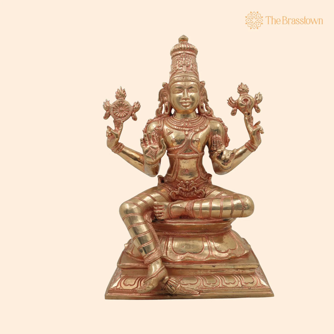 Handcrafted Panchaloha Vishnu Idol – Bronze Narayana, Hari, Padmanabha Murti for Temple &amp; Home Décor 13 Inch 1
