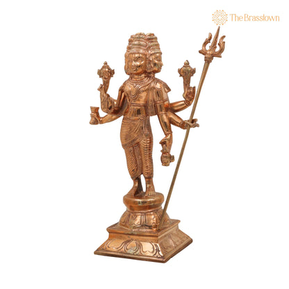 Handcrafted Panchaloha Bronze Dattatreya Idol – Trimurti Datta, Gurudev Datta for Puja, Home Mandir &amp; Décor 13 Inch 3