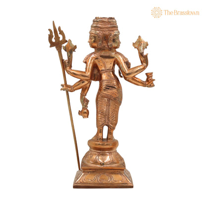 Handcrafted Panchaloha Bronze Dattatreya Idol – Trimurti Datta, Gurudev Datta for Puja, Home Mandir &amp; Décor 13 Inch 4