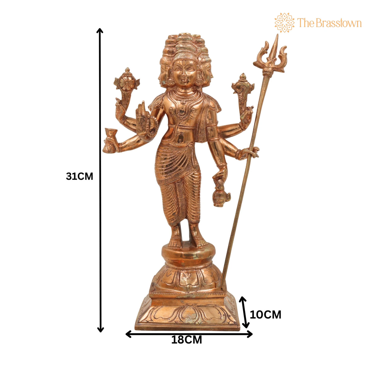Handcrafted Panchaloha Bronze Dattatreya Idol – Trimurti Datta, Gurudev Datta for Puja, Home Mandir &amp; Décor 13 Inch 5