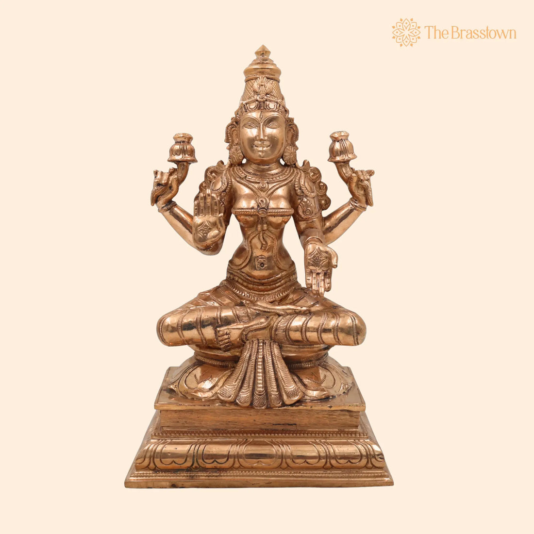 Handmade Panchaloha Mahalakshmi Idol – Traditional Bronze Lakshmi Statue, lakshmi Kamala Devi Murti for Pooja, Temple &amp; Home Décor 1