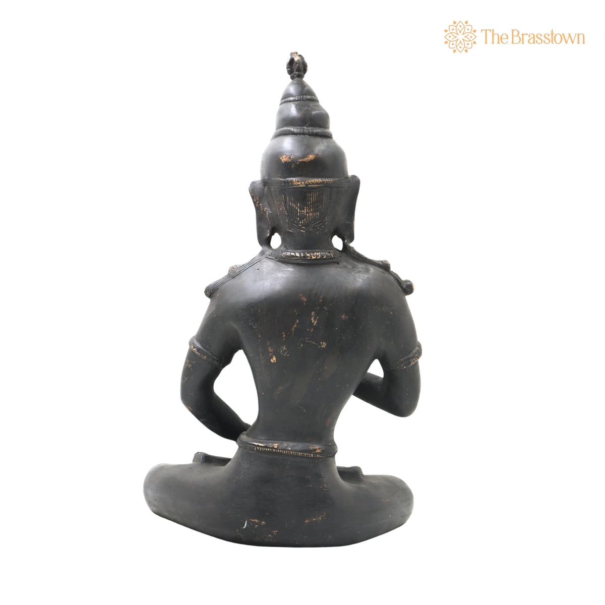 Brass Lokeshwar Buddha Idol – Handcrafted Avalokiteshvara Murti, Bodhisattva of Compassion Statue, Antique Peetal Vigraha for Home 13 Inch 4