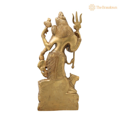 Brass Lord Ardhanarishvara Statue – Handmade Divine Home Décor 13 Inch 4