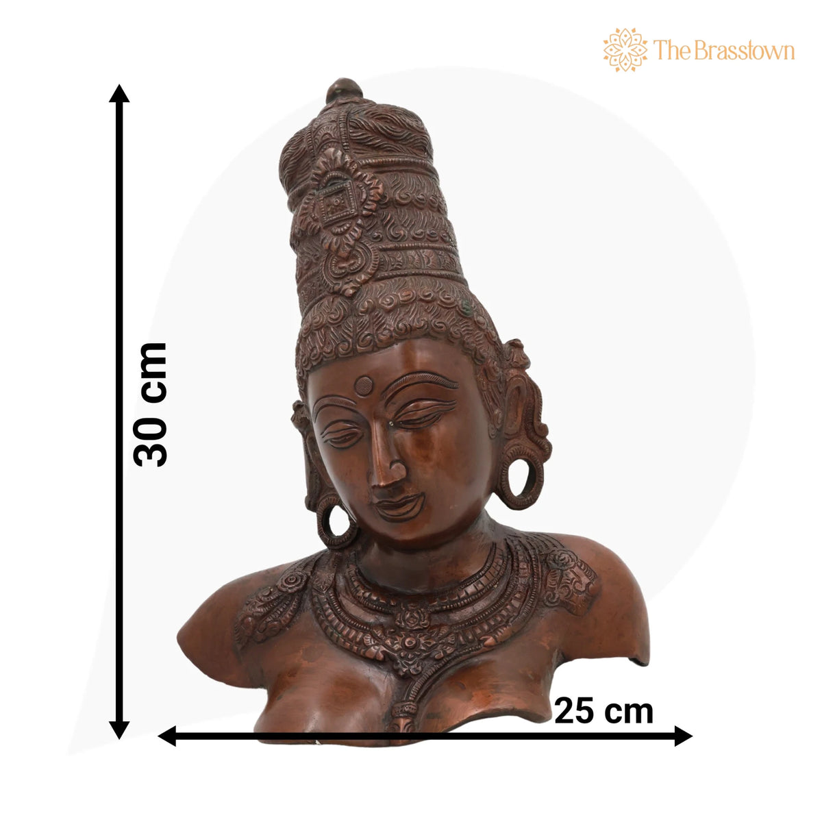 Brass Parvati Face Idol – Handcrafted Home Temple &amp; Spiritual Décor 12 Inch 5