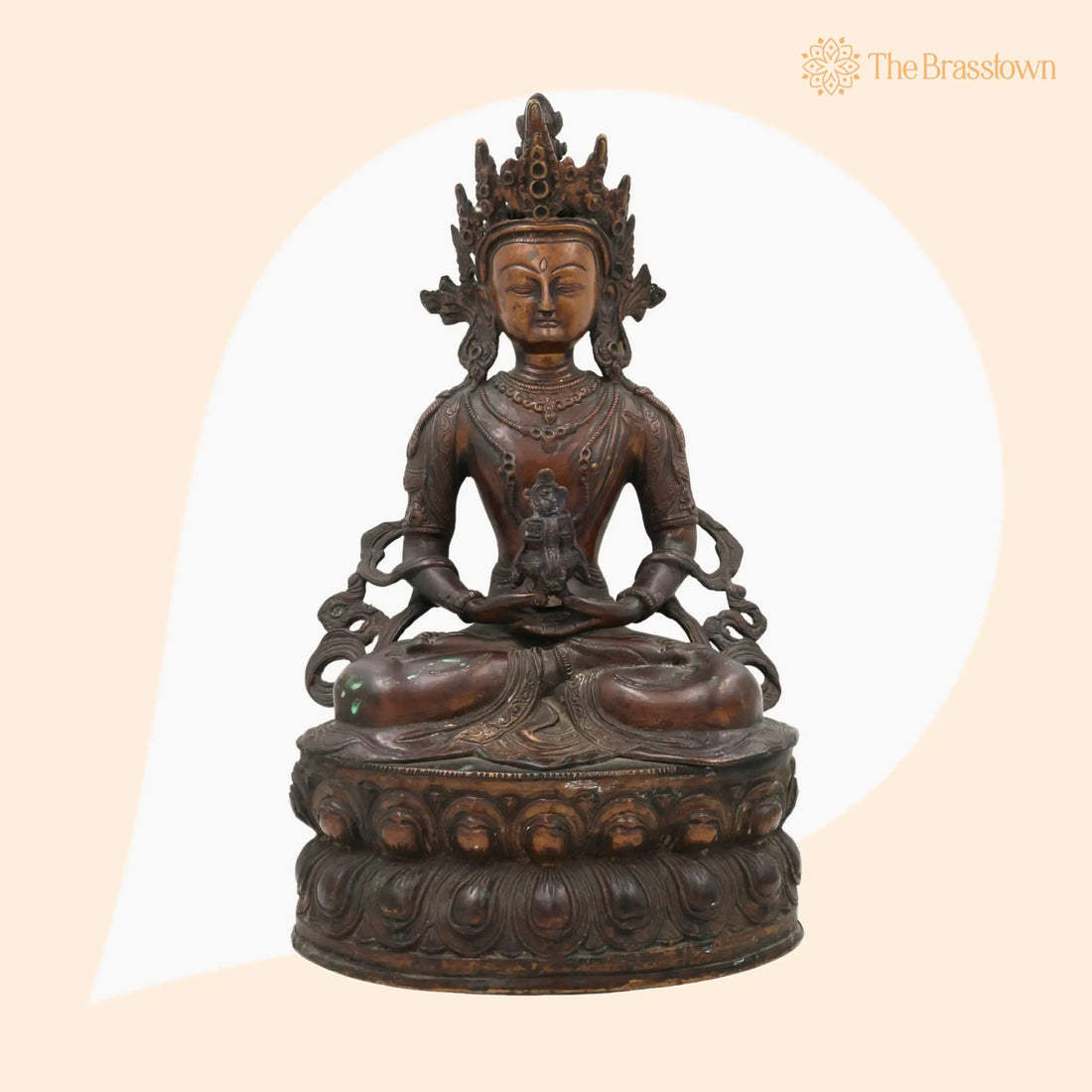 Brass Lokeshwar Buddha Idol – Handcrafted Avalokiteshvara Murti, Bodhisattva of Compassion Statue for Home, Temple, Puja 14 Inch 1