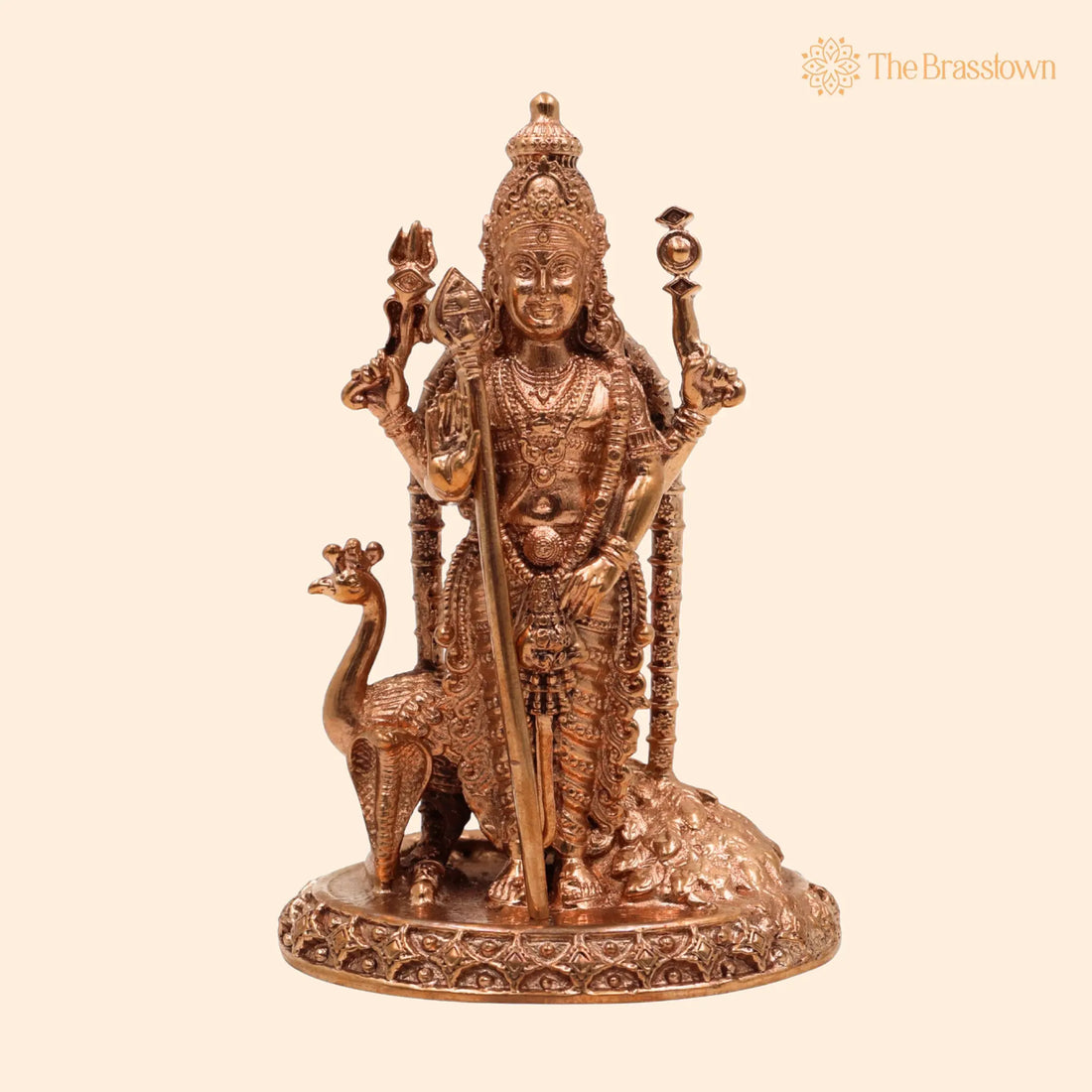 Handcrafted Bronze Panchaloha Raja Murugan Idol for Puja, Home Mandir &amp; Décor 4 Inch 1
