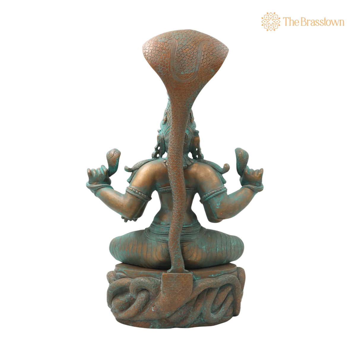 Handcrafted Bronze Manasadevi Idol – Authentic Panchaloha Manasa Mata Statue for Puja, Home Mandir &amp; Décor 15.5 Inch 4