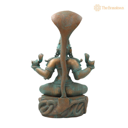 Handcrafted Bronze Manasadevi Idol – Authentic Panchaloha Manasa Mata Statue for Puja, Home Mandir &amp; Décor 15.5 Inch 4