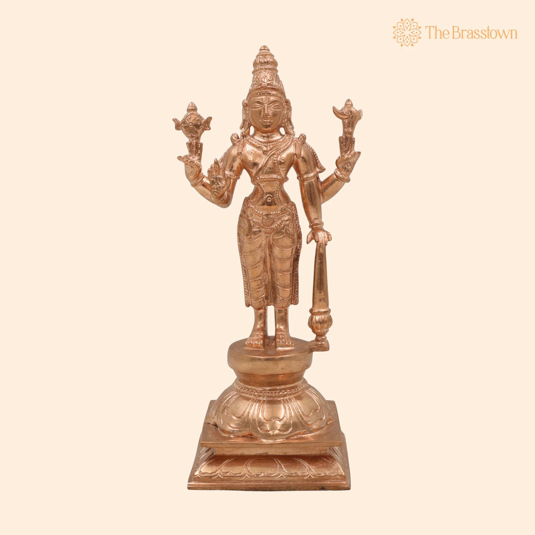 Handcrafted Panchaloha Bronze Vishnu Idol – Traditional Wax Cast Vishnu Murti, Narayana Statue for Temple &amp; Home Pooja 5 Inch 1