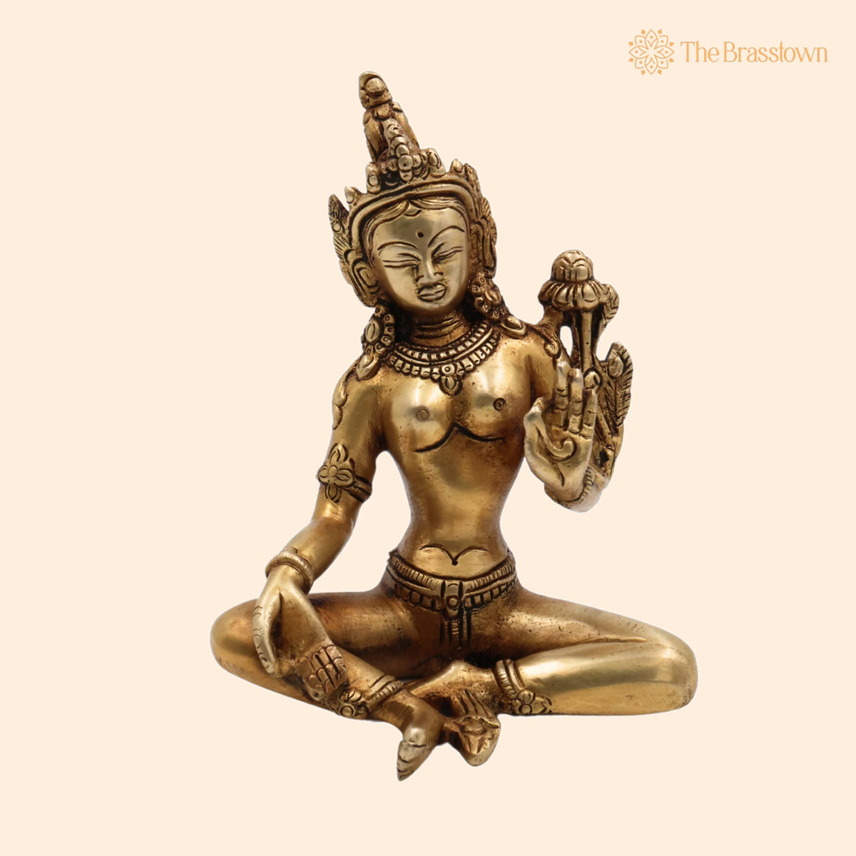 Handcrafted Brass Tara Maa Idol – Mahavidya Tara Devi, Ugra Tara, Home Temple &amp; Décor 5.5 Inch 1