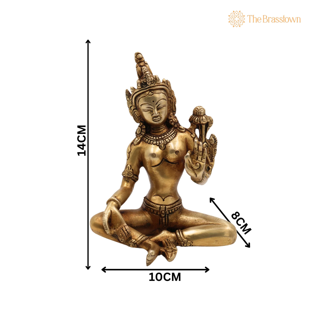 Handcrafted Brass Tara Maa Idol – Mahavidya Tara Devi, Ugra Tara, Home Temple &amp; Décor 5.5 Inch 2