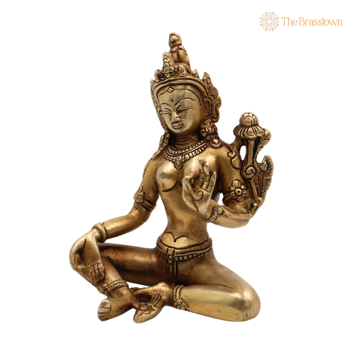 Handcrafted Brass Tara Maa Idol – Mahavidya Tara Devi, Ugra Tara, Home Temple &amp; Décor 5.5 Inch 4