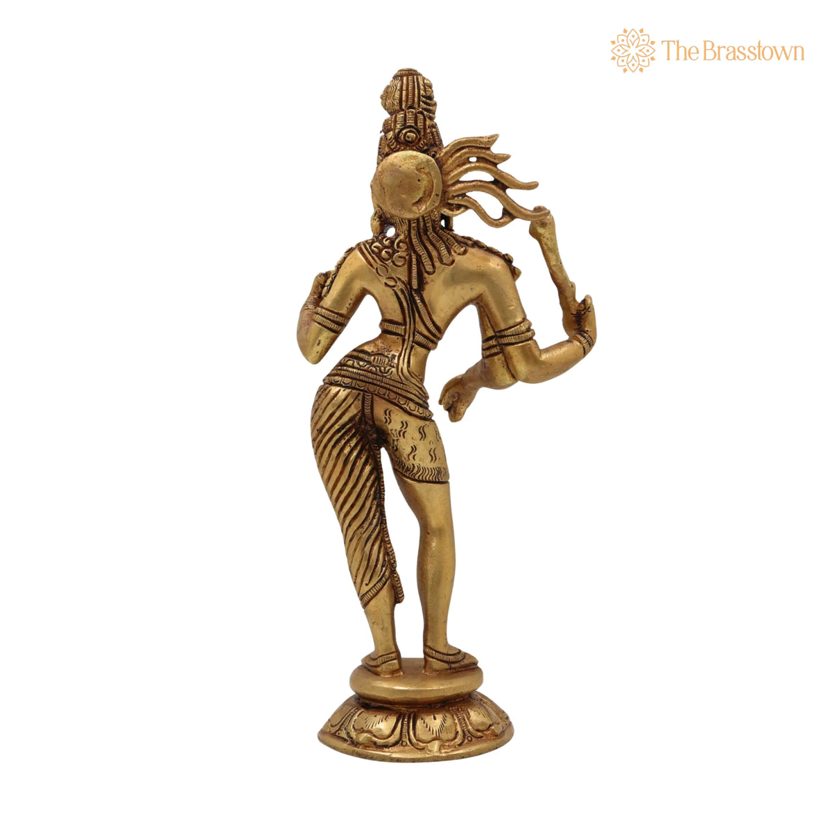 Brass Ardhanarishwar Idol – Handcrafted Perfect Home &amp; Temple Décor 9 Inch 4