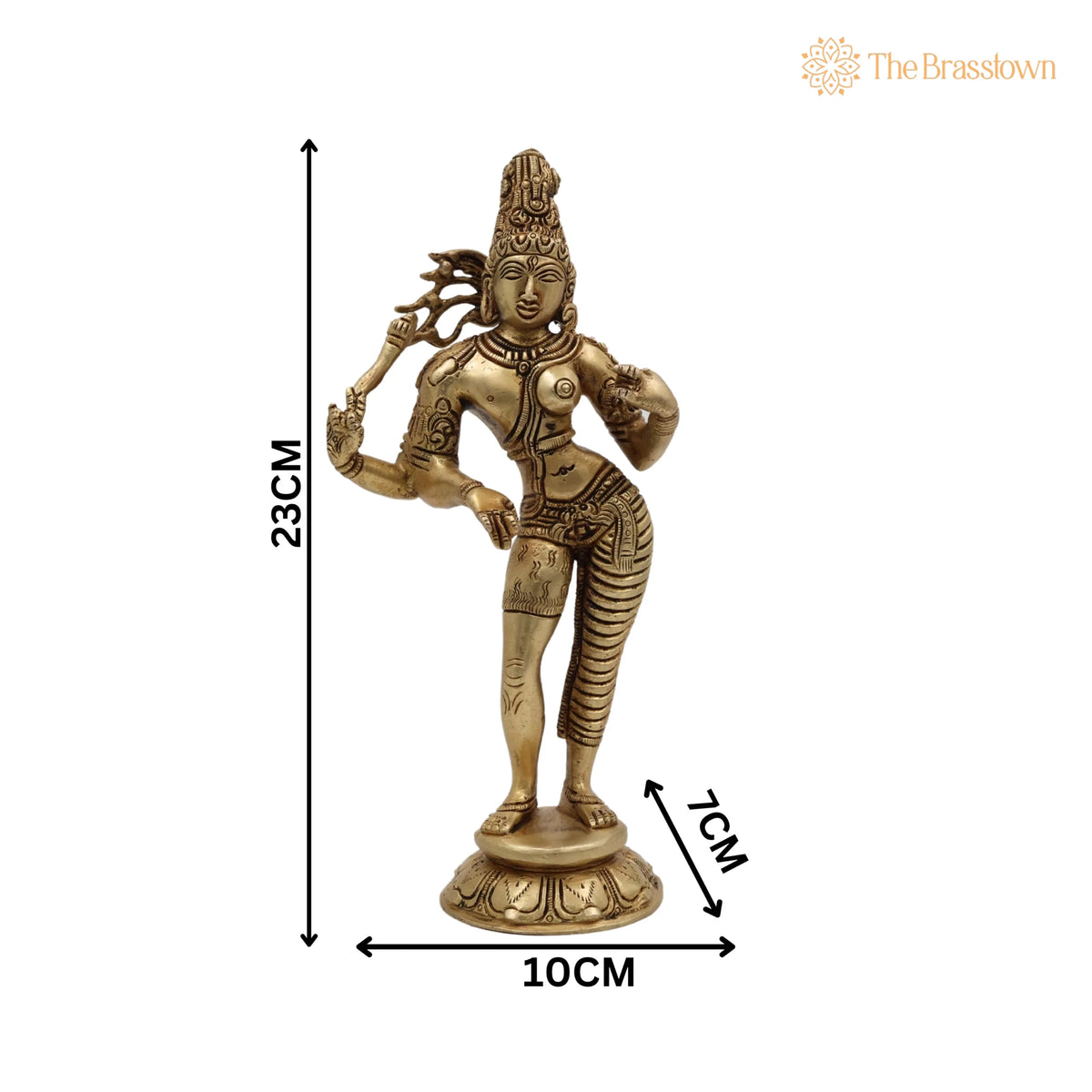 Brass Ardhanarishwar Idol – Handcrafted Perfect Home &amp; Temple Décor 9 Inch 5