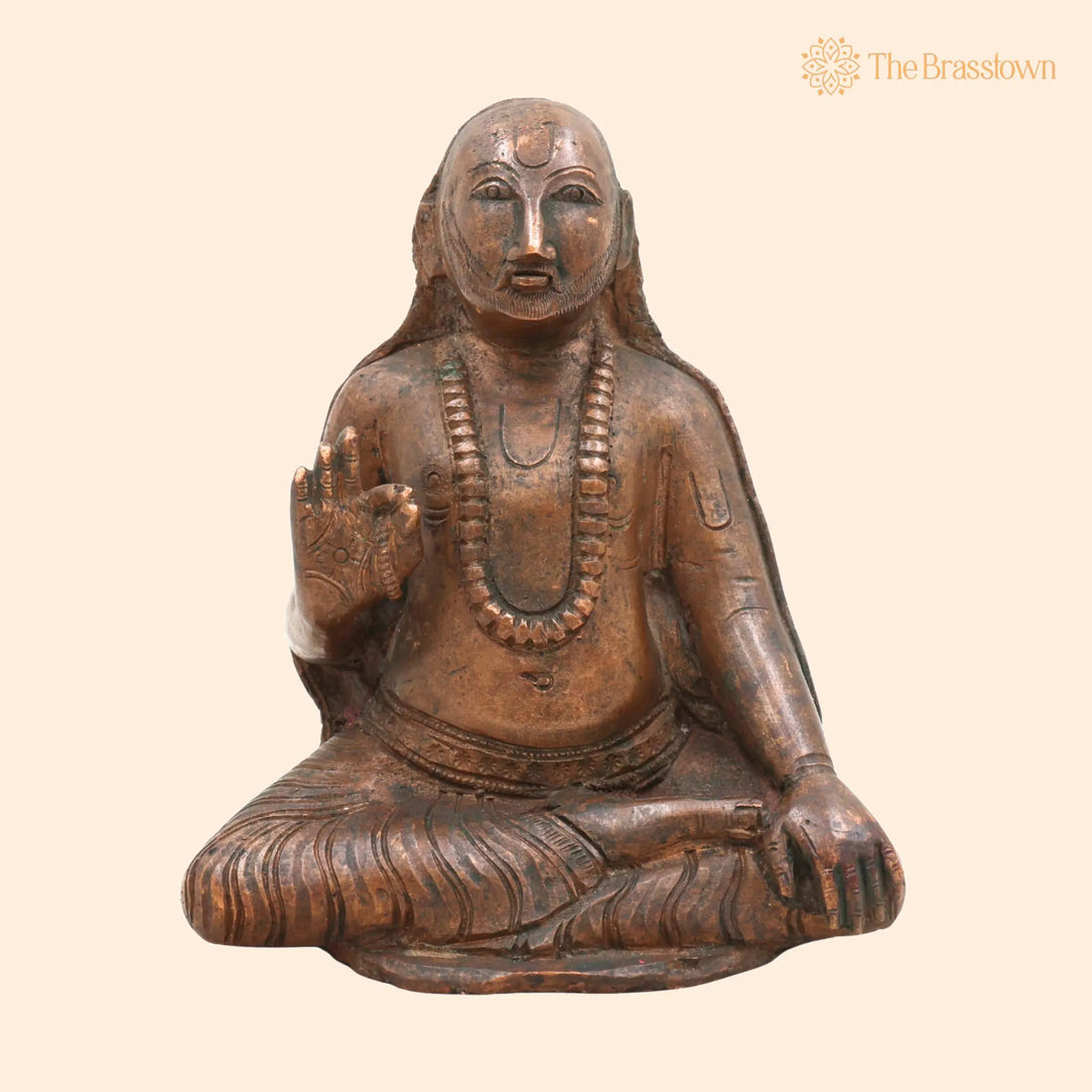 Handcrafted Bronze Panchaloha Raghavendra Swamy Idol – Authentic South Indian Chola Art Murti for Puja, Home Mandir &amp; Décor 6 Inch 1