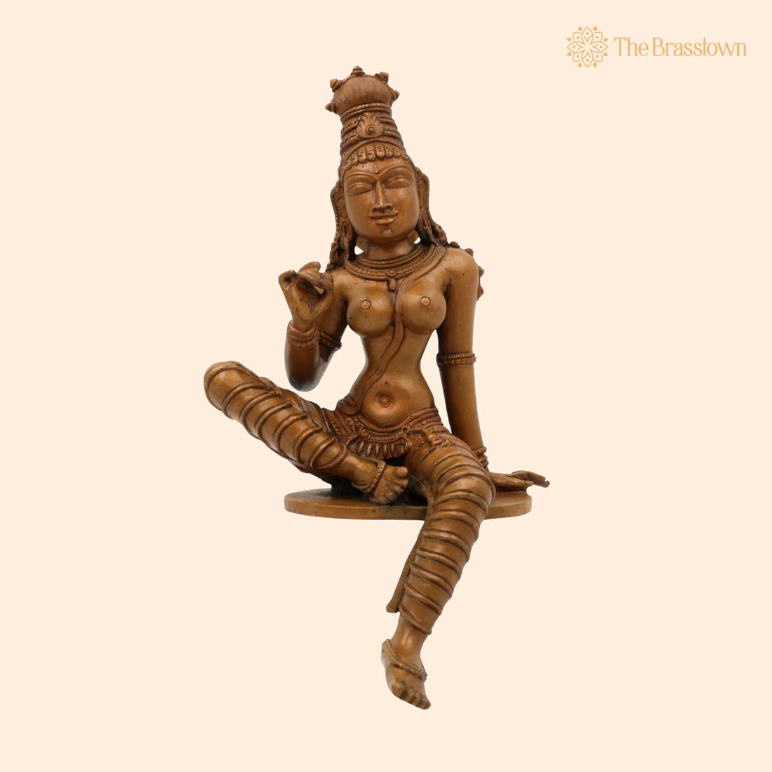Bronze Panchaloha Goddess Parvati Idol – Handcrafted Parvati Mata Statue, Adi Parashakti Sculpture, Parwathi Devi Panchadatu Silai 9.5 Inch 1