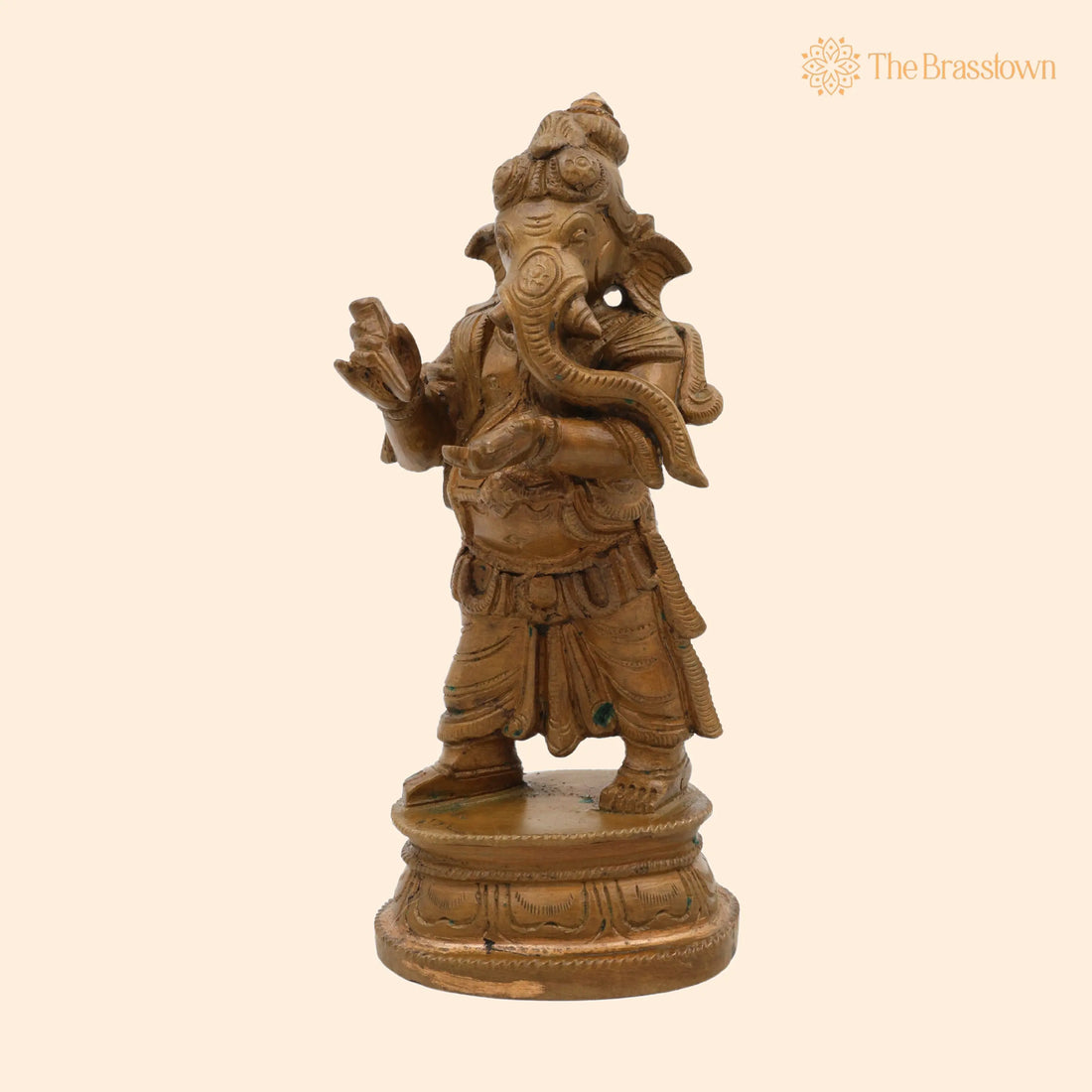 Bronze Ganesha Idol – Standing Handmade Ganapati Statue, Panchadhatu Ganpati Murti, Panchaloha Vinayaka Sculpture 6 Inch 1