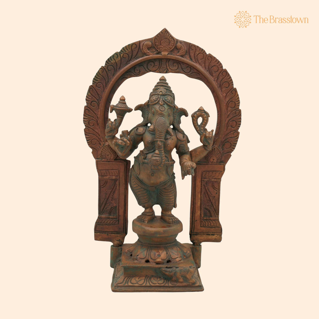 Panchaloha Handmade Bronze Ganesha Idol – Panchadhatu Ganpati Murti, Standing Ganesh Vigraha for Home, Temple &amp; Puja 10.5 Inch 1