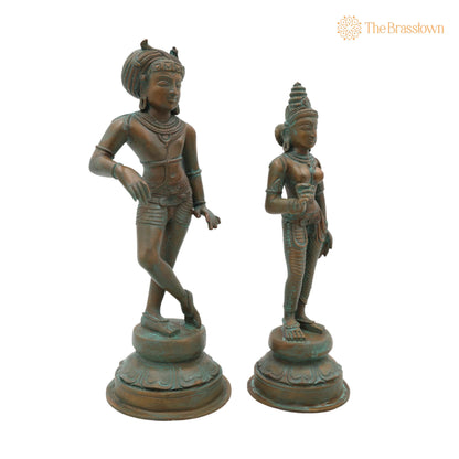 Bronze Vrishavahana Parvati Idol – Handmade Panchaloha Shiva Parvati Statue, Home Temple Décor 9 Inch 3