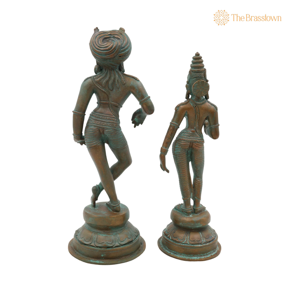 Bronze Vrishavahana Parvati Idol – Handmade Panchaloha Shiva Parvati Statue, Home Temple Décor 9 Inch 4
