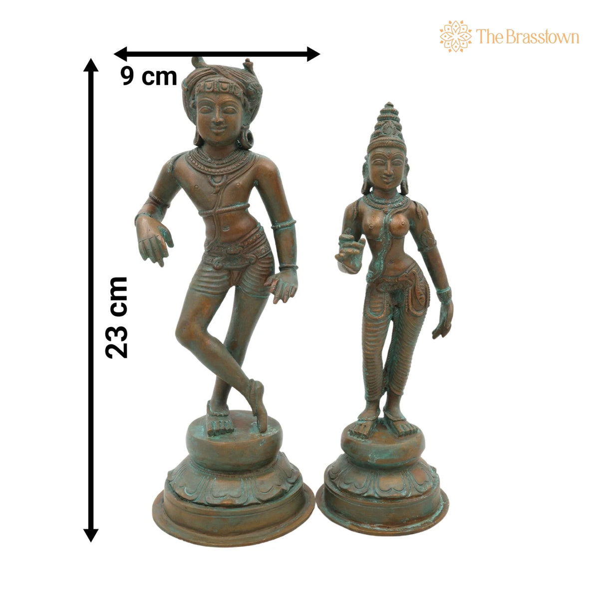 Bronze Vrishavahana Parvati Idol – Handmade Panchaloha Shiva Parvati Statue, Home Temple Décor 9 Inch 5