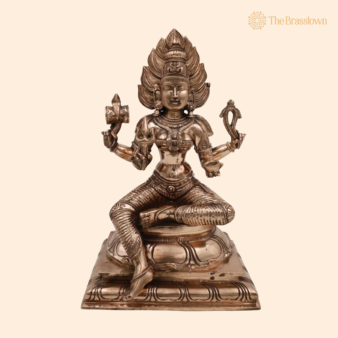 Handcrafted Panchaloha Mariamman Idol – Bronze Grama Devata, Samayapuram Karumari Amman for Puja, Home Mandir &amp; Décor 10.5 Inch 1