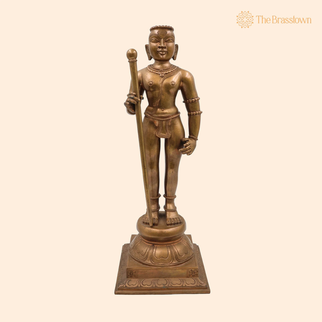 Bronze Palani Murugan Idol – Handcrafted Swaminatha Silai, Karthick Bhagawan, Subramanya, Shanmukha, Kumara for Puja, Home Mandir &amp; Décor 14.5 Inch 1