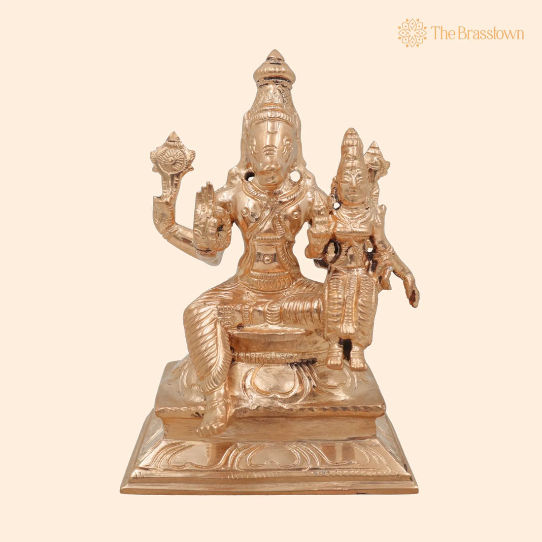 Bronze Varaha Lakshmi Idol – Handcrafted Panchaloha Varaha Swamy Murti, Varaha With Bhudevi Statue, Home Temple Décor, Pooja Gift 5 Inch 1