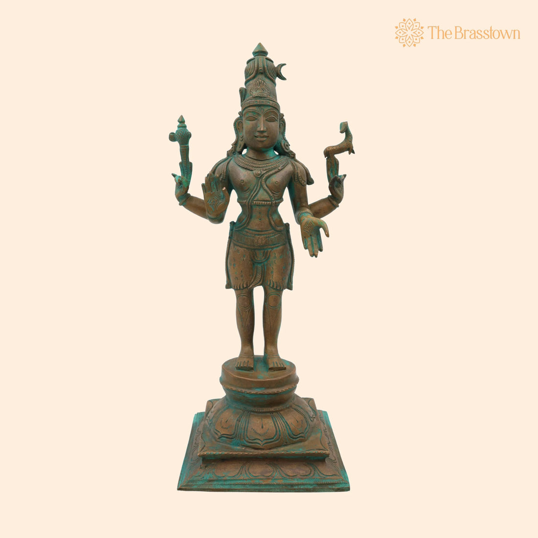 Handmade Panchaloha Bronze Shiva Idol – Mahadev Murti, Bholenath, Rudra Statue for Home, Temple &amp; Spiritual Décor Ask ChatGPT 13 Inch 1
