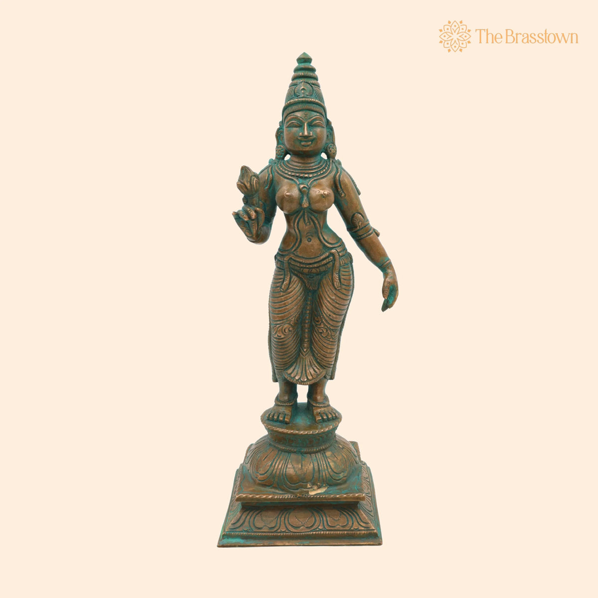 Handmade Bronze Shridevi Idol for Puja, Home Mandir &amp; Décor 10.5 Inch 1