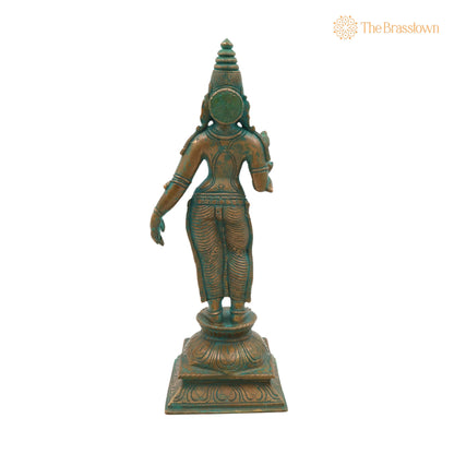 Handmade Bronze Shridevi Idol for Puja, Home Mandir &amp; Décor 10.5 Inch 4