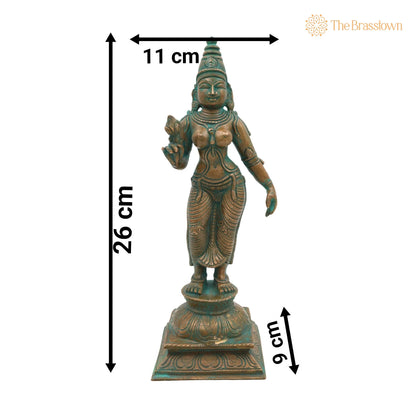 Handmade Bronze Shridevi Idol for Puja, Home Mandir &amp; Décor 10.5 Inch 5