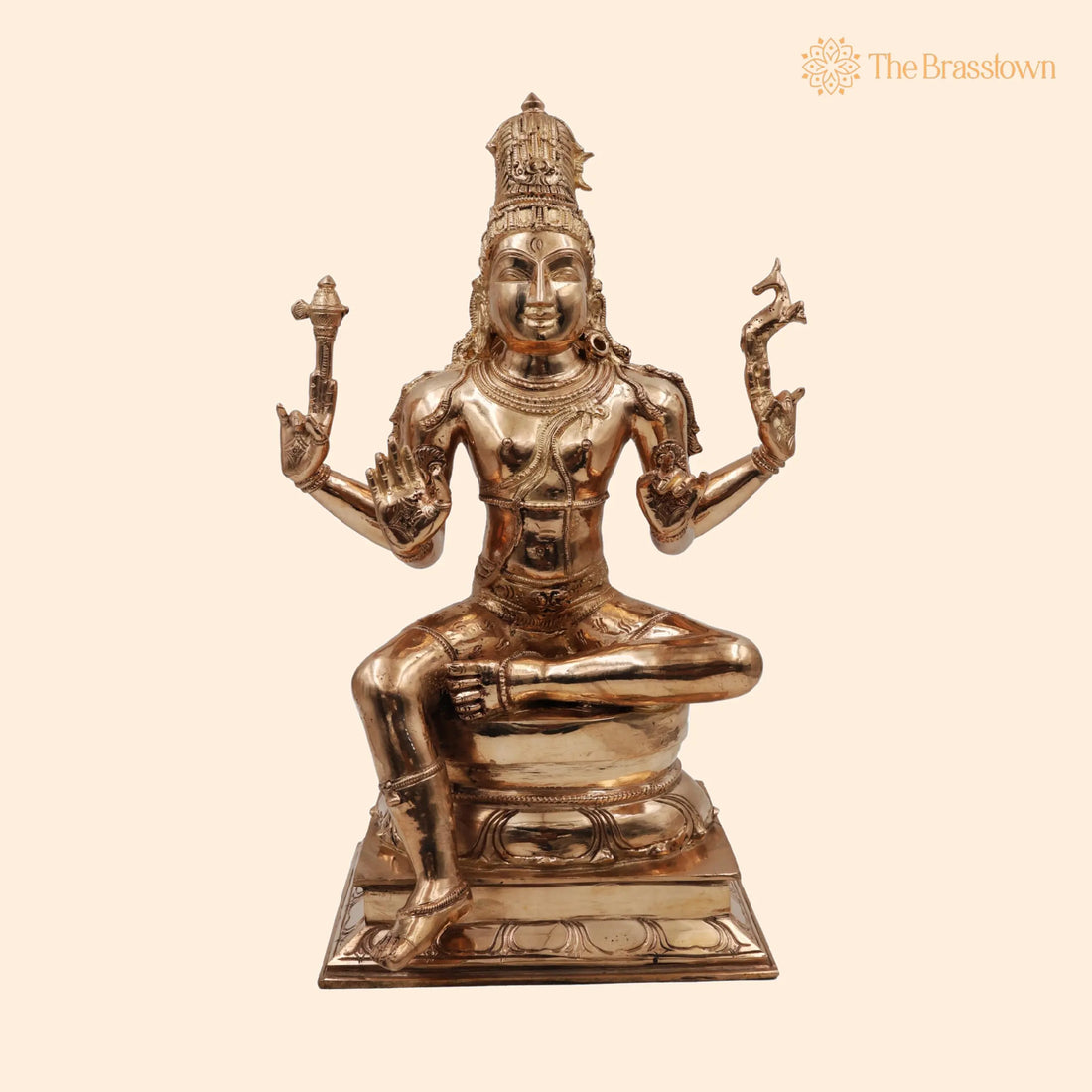 Handmade Bronze Panchaloha Lord Shiva Idol – Temple &amp; Puja 16 Inch 1