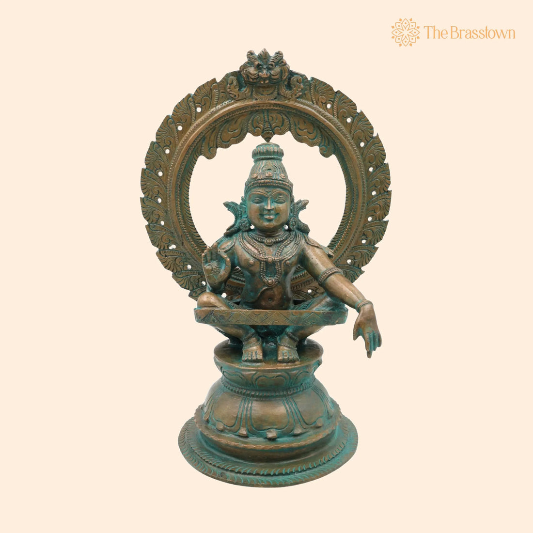 Bronze Ayyappa Swamy Idol – Handcrafted Lord Ayyappan Swami Murti for Pooja, Home Décor, and Temple 11 Inch 1