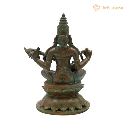 Bronze Panchadhatu Saraswati Murti – Handcrafted Saraswati Statue for Home, Temple &amp; Pooja Décor 9 Inch 4