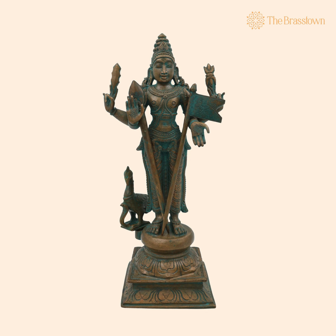 Panchaloha Raja Murugan Idol – Handcrafted Bronze Swaminatha Silai, Subramanya Statue, Kumara Murti, Karthick Bhagawan, Shanmukha Décor 13 Inch 1