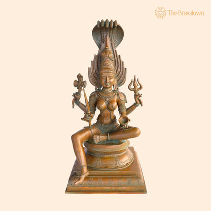 Exquisite Handmade Bronze Goddess Mariamman Idol – 55 cmVigraham Décor 21.5 Inch 1