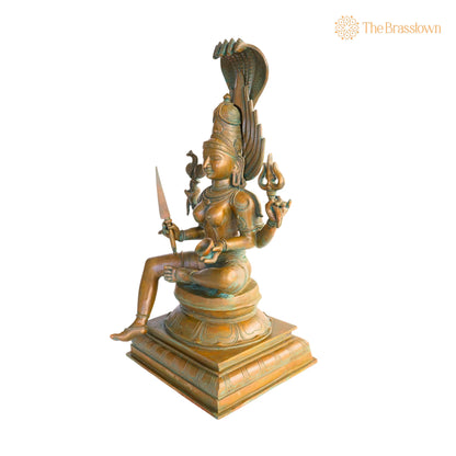 Exquisite Handmade Bronze Goddess Mariamman Idol – 55 cmVigraham Décor 21.5 Inch 5