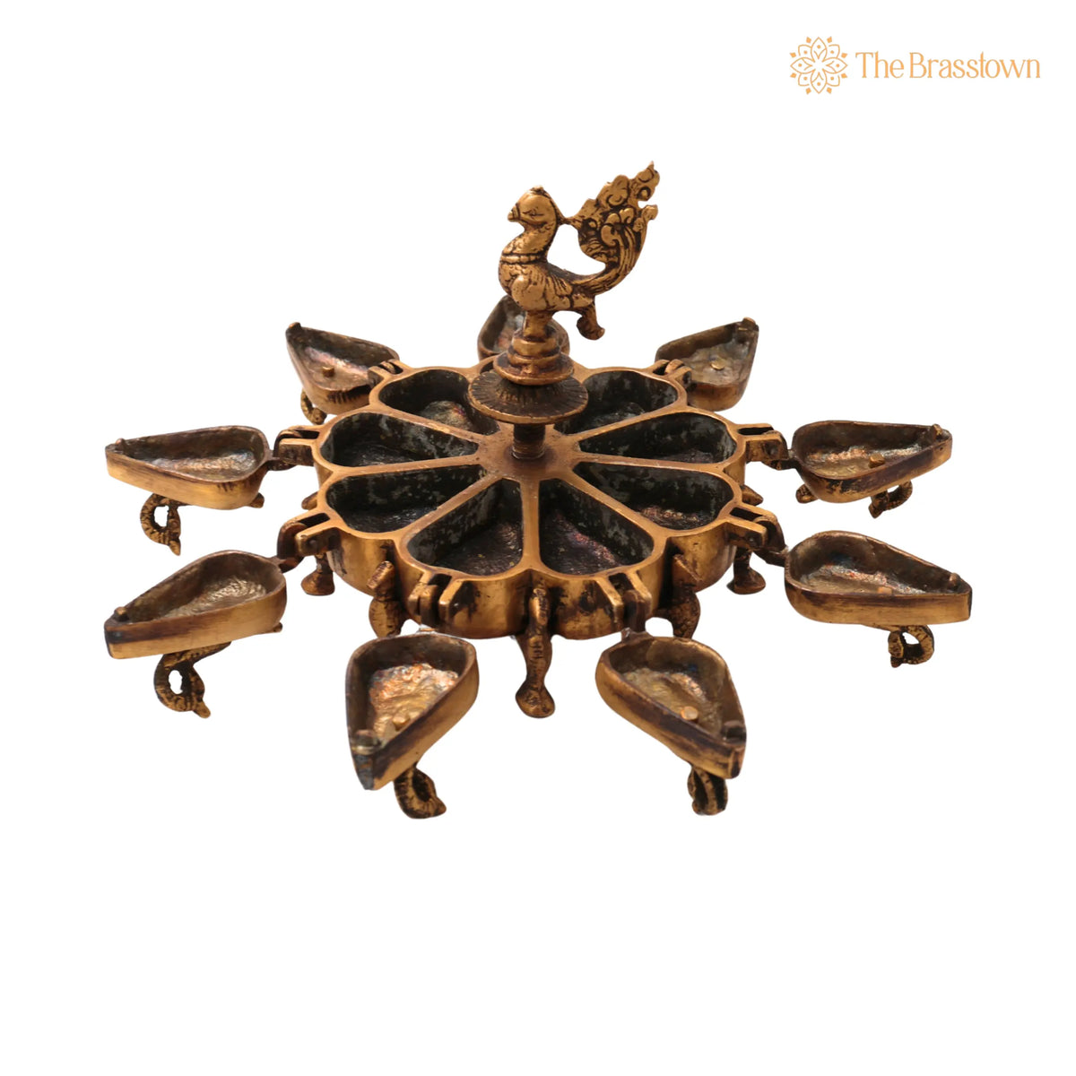 Brass Decorative Boxes – Handcrafted Box, Multipurpose Boxes, Sindoor Boxes, Sindhur Box, Antique, Box With Peacock Opener 5 Inch 2