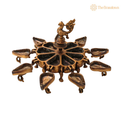 Brass Decorative Boxes – Handcrafted Box, Multipurpose Boxes, Sindoor Boxes, Sindhur Box, Antique, Box With Peacock Opener 5 Inch 2