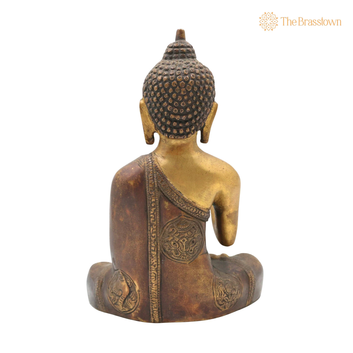 Handcrafted Brass Buddha Idol – Gautama Buddha Murti, Meditation Décor, Feng Shui Home Altar, Indian Spiritual Sculpture 8.5 Inch 4