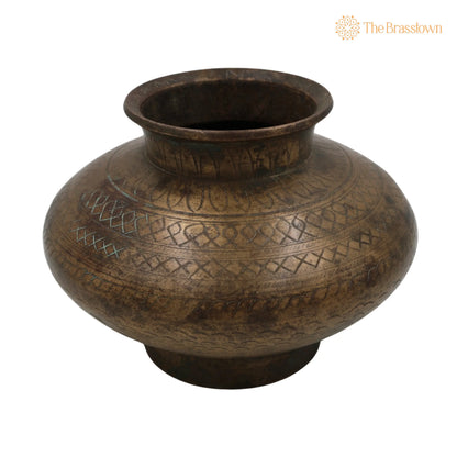 Antique Brass Loota – Handcrafted Lota Poja Cambu, Water Loota, Jal Lota, Poja Cambu, Lotiya, Gangajali Stoup 4.5 Inch 2