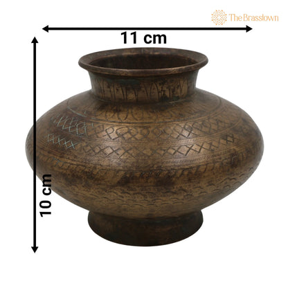 Antique Brass Loota – Handcrafted Lota Poja Cambu, Water Loota, Jal Lota, Poja Cambu, Lotiya, Gangajali Stoup 4.5 Inch 4