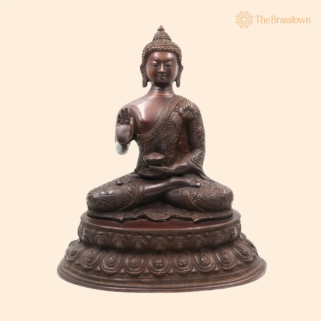 Handcrafted Brass Gautam Buddha Idol – Shakyamuni Tathagata Siddhartha Statue for Home, Pooja, Vastu &amp; Meditation Décor 13 Inch 1