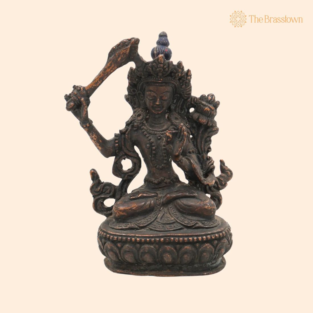 Brass Tara Maa Idol – Handcrafted Ugra Tara Murti, Mahavidya Tara Devi Peetal Pital Sculpture for Puja, Home Temple &amp; Décor 4.5 Inch 1